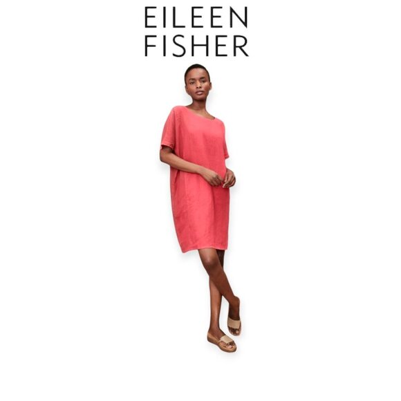 Eileen Fisher Organic Linen Ballet Neck Dress, Lightweight, Size S - Picture 1 of 9